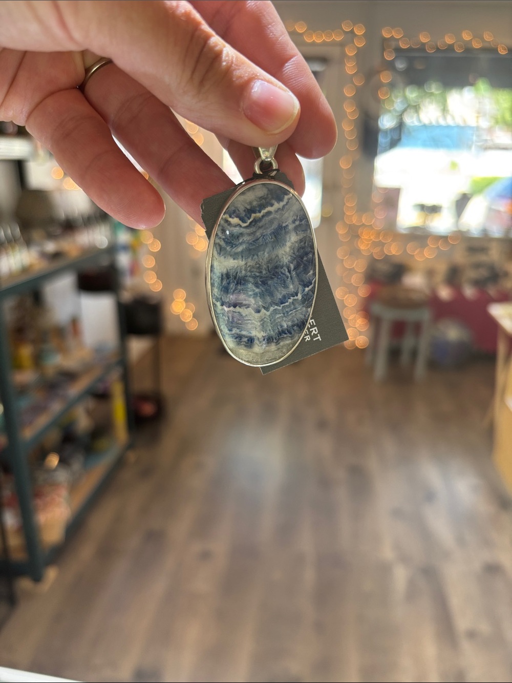 Blue Calcite Pendant by Charles Albert
